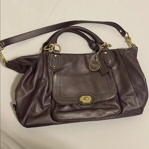 Coach Brown Leather Satchel with Gold Hardware
